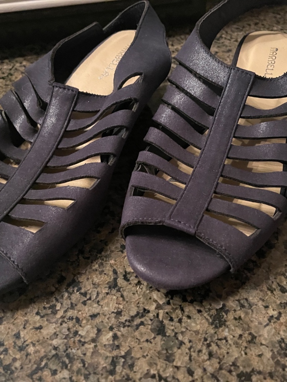 Marabella Loris Blue Caged Slingback Sandal Size 10